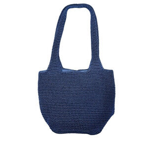 Purse The Sak Crochet Hobo Shoulder Bag Dark Blue Slouchy Inner Zip Pocket Lined